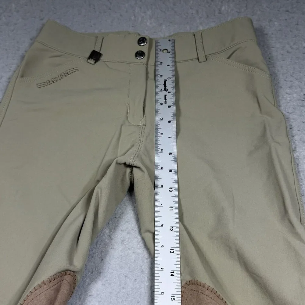 Romfh Child’s Knee Patch Equestrian Riding Breeches Girl’s Size 16 Tan Khaki